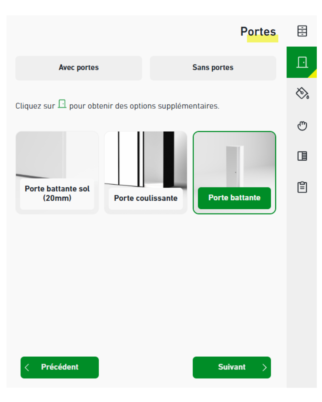 Choix des portes